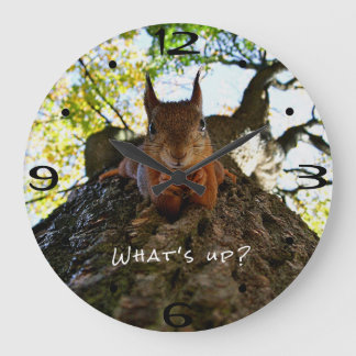 Funny Squirrel Cute Animals Hello There From Hi Large Clock