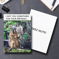 Funny Squirrel Deez Nuts Adult Humour Birthday