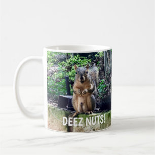 Funny Squirrel Deez Nuts Inappropriate Humour Coffee Mug