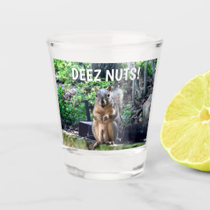Funny Squirrel Deez Nuts Inappropriate Humour Phot Shot Glass