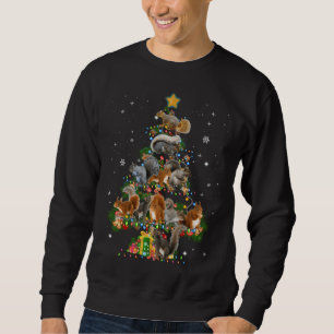 Funny Squirrel Dog Christmas Tree Squirrel Lover X Sweatshirt