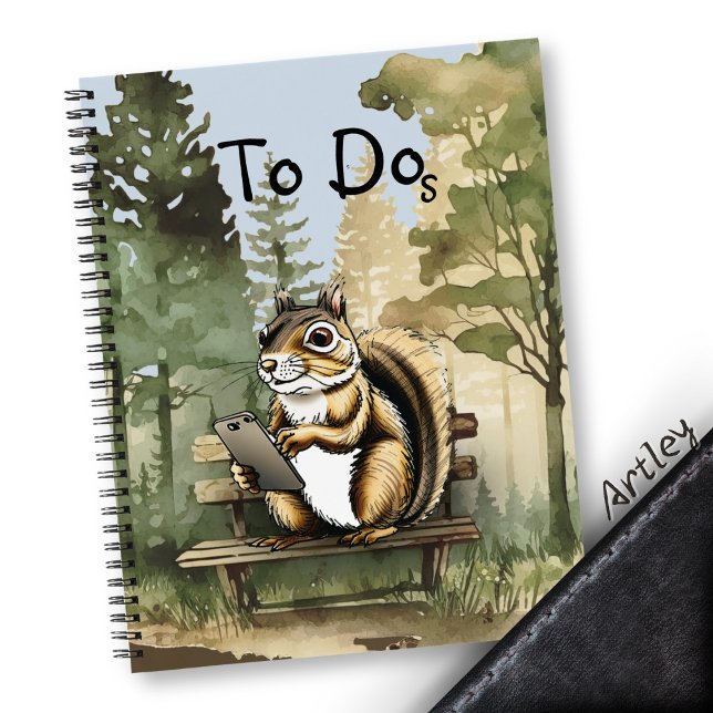 Funny Squirrel Forest Scene Cell Phone   Notebook (Creator Uploaded)