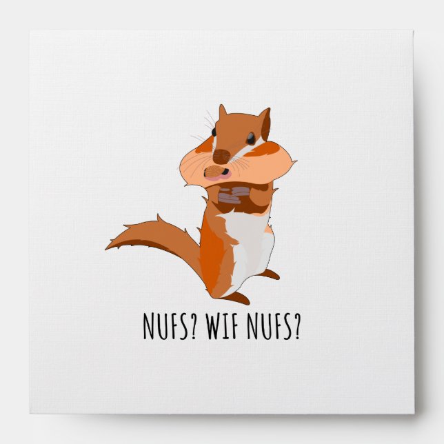 Funny Squirrel funny Saying Mouth full Nuts Joke Envelope (Front)