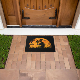 Funny Squirrel Halloween Silhouette Spooky Squirre Doormat