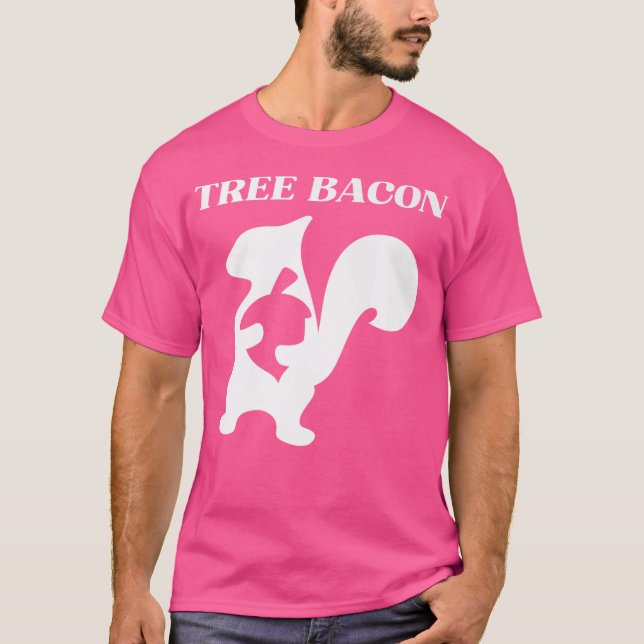Funny Squirrel Hunting Rifle Hunter Tree Bacon Foo T-Shirt (Front)