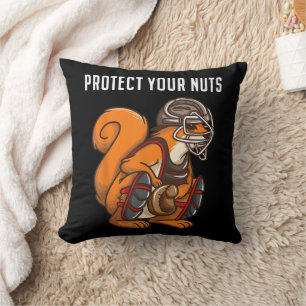 Funny Squirrel Lover Baseball Catcher Gift Boys Gi Cushion