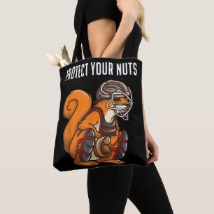 Funny Squirrel Lover Baseball Catcher Gift Boys Gi Tote Bag