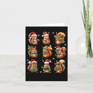 Funny Squirrel Lover Merry Christmas Lights Pajama Card