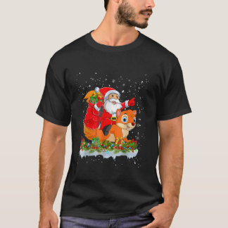 Funny Squirrel Lover Santa Riding Squirrel Christm T-Shirt