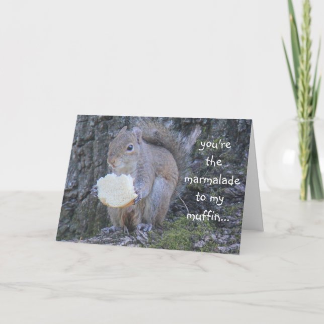 Funny Squirrel, marmalade to my muffin, i miss you Card (Front)