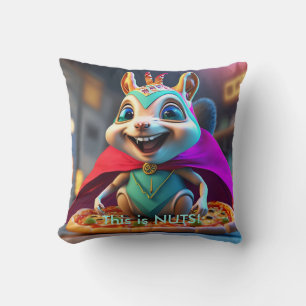 Funny Squirrel Nuts Pizza Cushion
