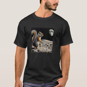 Funny Squirrel Playing Golf on the Moon T-Shirt