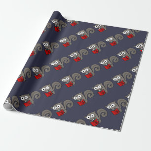 Funny Squirrel Reading Are you Nuts Book Wrapping Paper