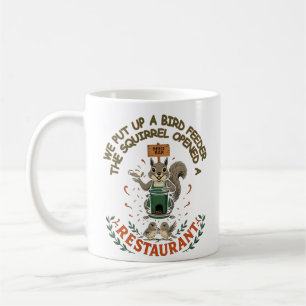 Funny Squirrel Seed Bar Bird Feeder Coffee Mug