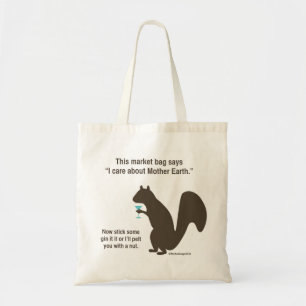Funny squirrel shopping bag