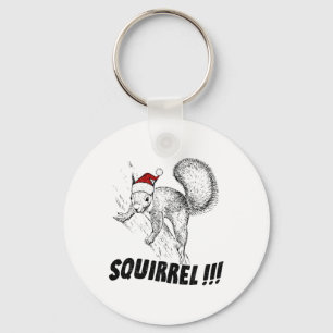 Funny Squirrel With Hat Christmas Vacation Old Fas Key Ring