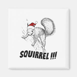 Funny Squirrel With Hat Christmas Vacation Old Fas Magnet