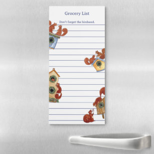 Funny Squirrels Grocery List Magnetic Notepad