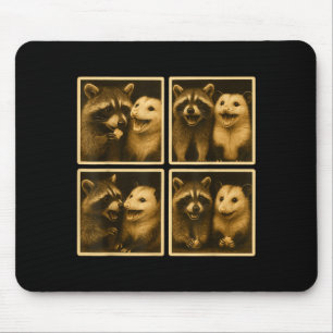 Funny Ssum And Raccoon Photobooth Selfie Trash Fer Mouse Mat