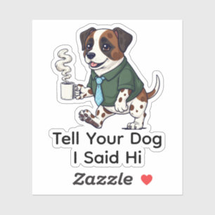 Funny  St. Bernard Dog Business Suit Coffee 