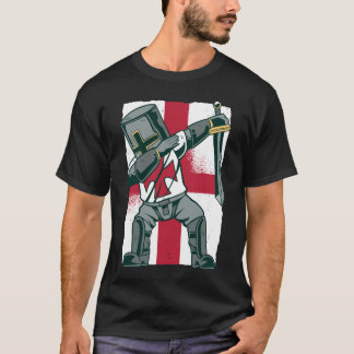 Funny St Georges Day Dabbing Knight England Flag T-Shirt