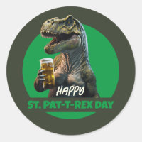 Funny St. Pat-T-Rex Celebration Beer-Loving Dino B