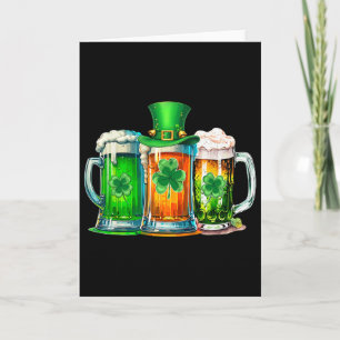 Funny St Patrick Day Irish Ireland Flag Green Beer Card
