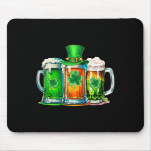 Funny St Patrick Day Irish Ireland Flag Green Beer Mouse Mat