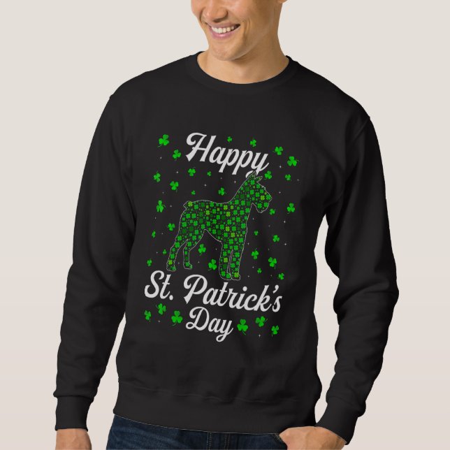 Funny St Patrick S Day Dog Schnauzer Shamrock Iris Sweatshirt (Front)