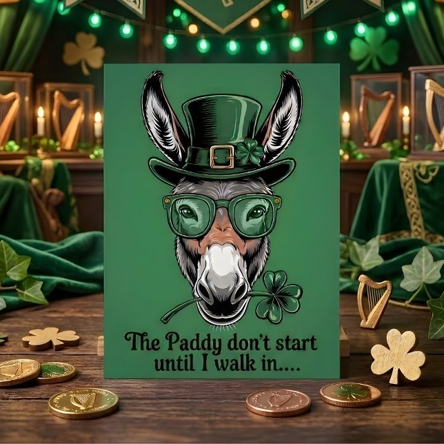 Funny St. Patrick’s Day Donkey Greeting Card (Creator Uploaded)