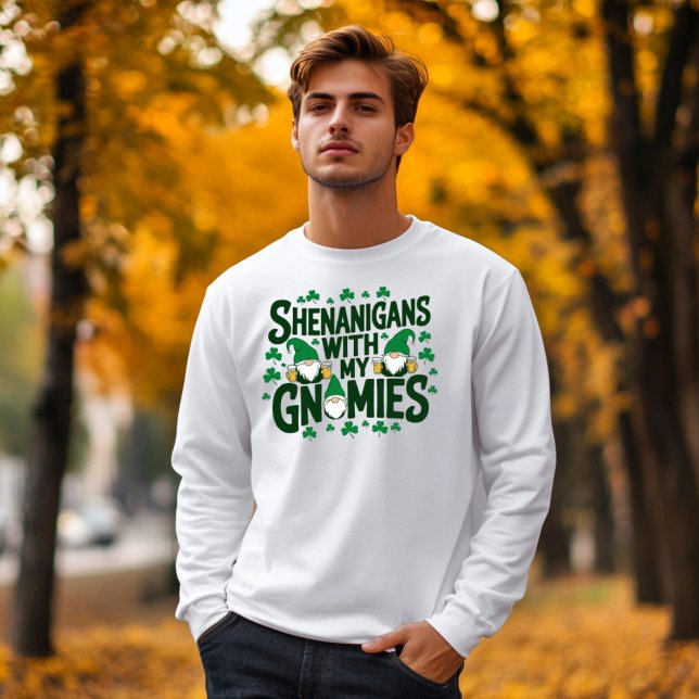 Funny St. Patrick’s Day Gnome Shenanigans Party T-Shirt (Creator Uploaded)