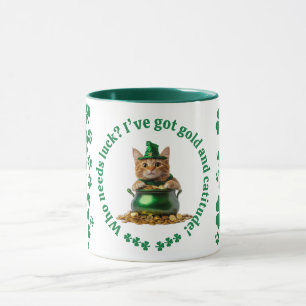 Funny St. Patrick’s Day Mug – Leprechaun Cat 