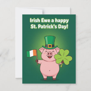 Funny St Patrick’s Day Pig Card