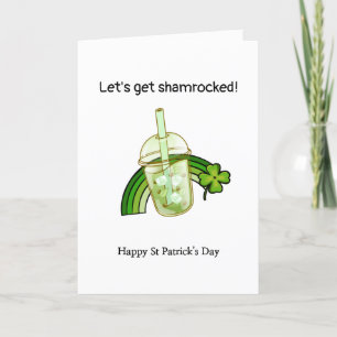 funny St. Patrick’s day shamrock clover green Holiday Card