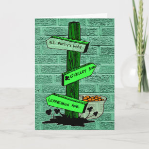 Funny St. Patrick’s Day Sign Post  Card