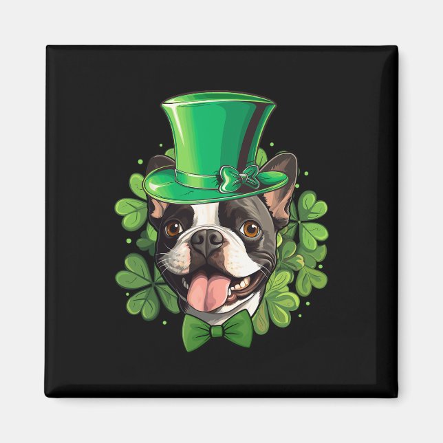 Funny St Patricks Boston Terrier  Magnet (Front)