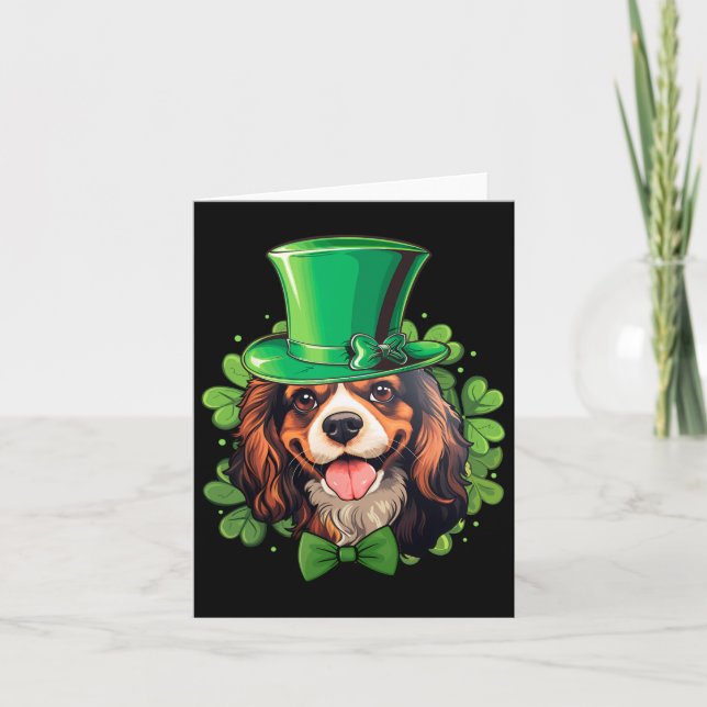 Funny St Patricks Cavalier King Charles Spaniel  Card (Front)
