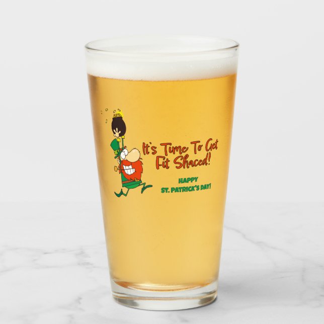 Funny St. Patrick's Day Beer Glass  (Front Filled)
