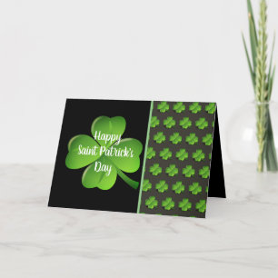Funny St Patricks Day Black Green Shamrocks Holiday Card
