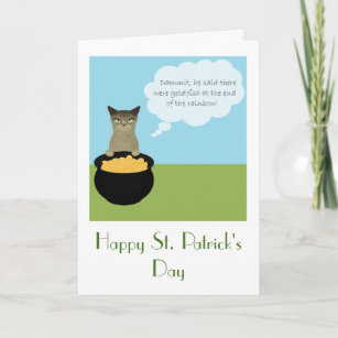 Funny St. Patrick's Day Card with Cat