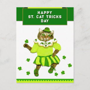Funny St. Patrick's Day Cat Postcard