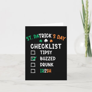 Funny St Patricks Day Checklist 3  Card