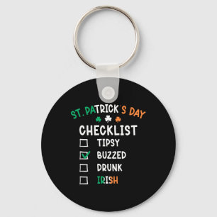 Funny St Patricks Day Checklist 3 Key Ring