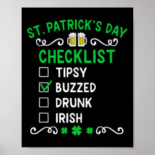 Funny St Patricks Day Checklist 4 Poster