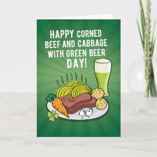 Funny St. Patrick's Day Corned Beef and Cabbage Card