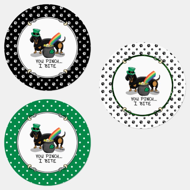 Funny St. Patrick's Day Dachshund (black & tan) (Group)
