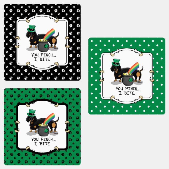 Funny St. Patrick's Day Dachshund (black & tan) (Group)