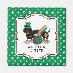 Funny St. Patrick's Day Dachshund (black & tan) Magnet