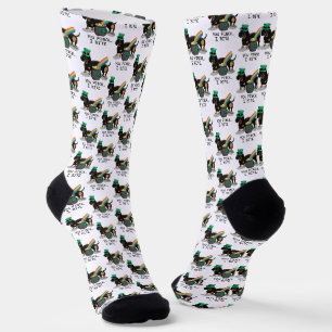 Funny St. Patrick's Day Dachshund (black & tan) Socks