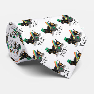 Funny St. Patrick's Day Dachshund (black & tan) Tie